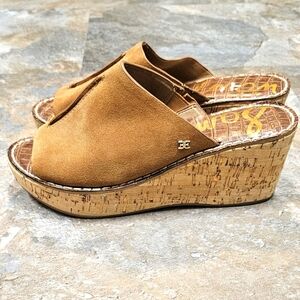 Sam Edelman Brown Suede "Ranger" Platform Wedge Sandals Sz 8.5